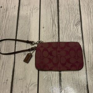 Coach Burgundy and Brown Wristlet